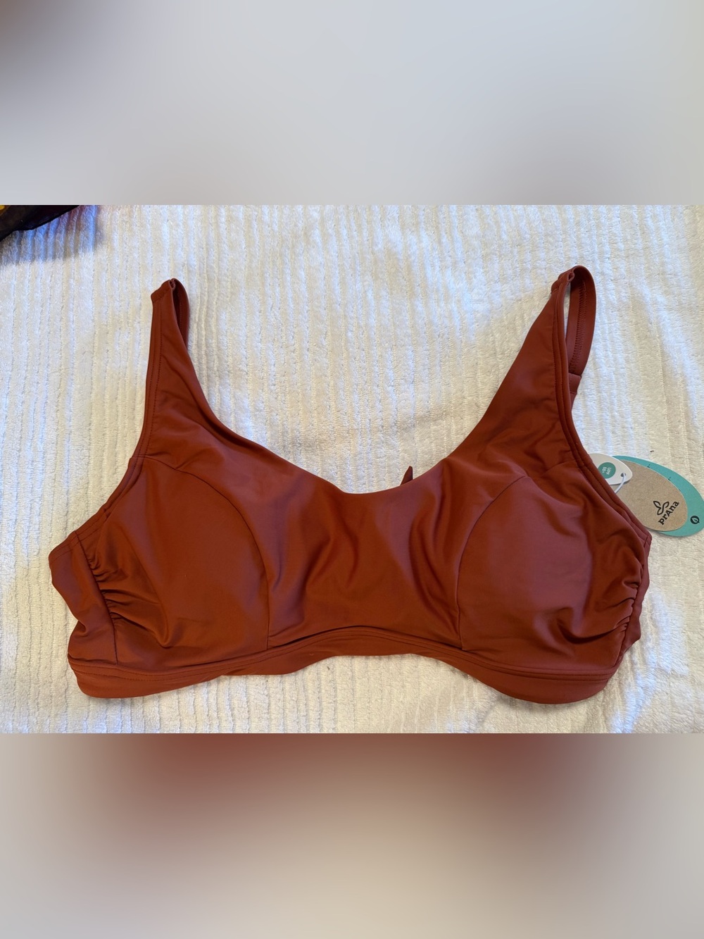 Prana Rust Brown Scoop swim top
NWT